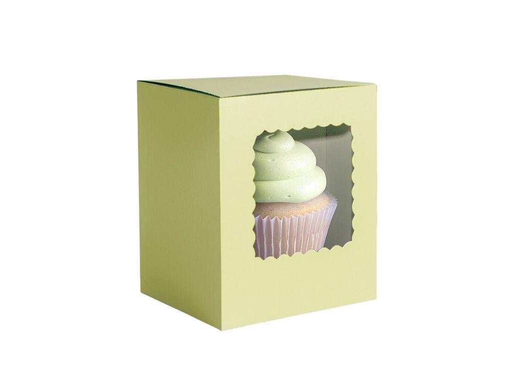 Scalloped Single Cupcake Box 6pk - Pastel Green