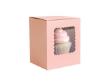 Scalloped Single Cupcake Box 6pk - Pastel Pink