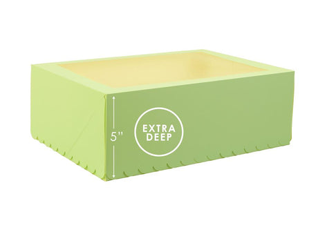 Scalloped Tall 12-Hole Cupcake Box - Pastel Green