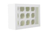 Scalloped Tall 12-Hole Cupcake Box - White