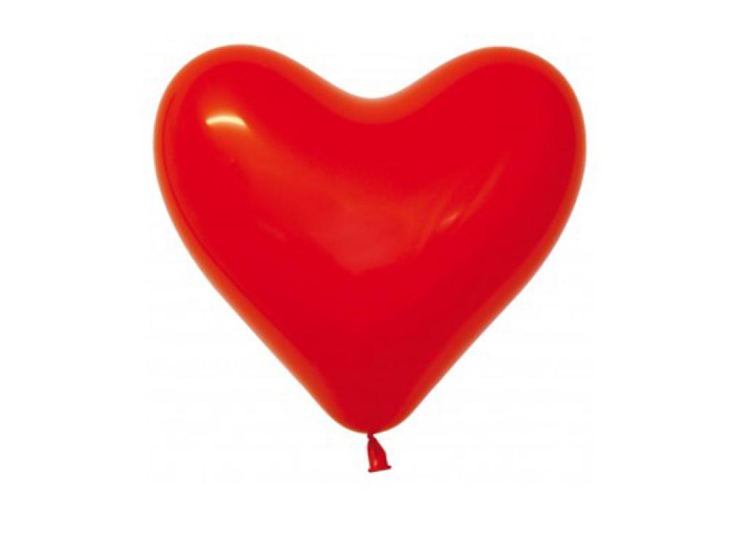 Red Heart Shaped Balloons 12pk