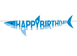 Shark Shaped Happy Birthday Banner