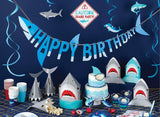 Shark Shaped Happy Birthday Banner