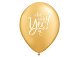 She Said Yes Gold Balloon