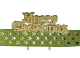 Shimmering Stars Ribbon & Motto Kit Green & Gold