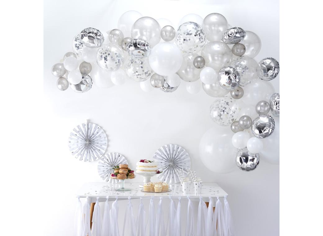 Silver Balloon Arch Kit