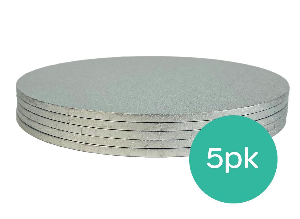 Silver 8" Cake Board 6mm - 5pk