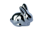 Silver Ceramic Sitting Bunny