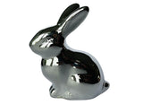 Silver Ceramic Standing Bunny