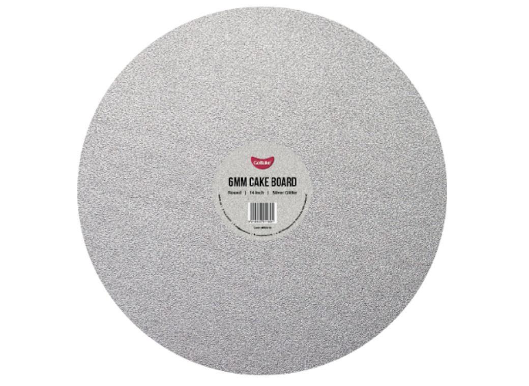 Silver Glitter Round Cake Board 14in