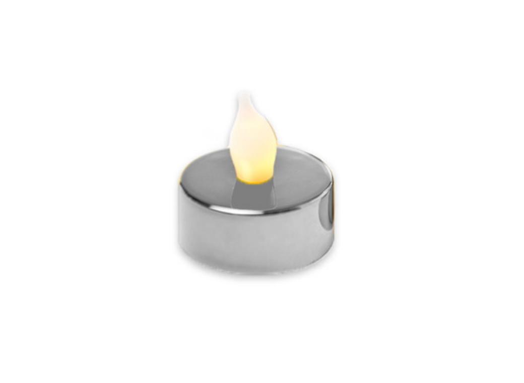 Silver LED Flickering Tea Light