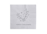 Silver Merry Christmas Beverage Napkins 16pk