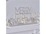 Silver Merry Christmas Sign