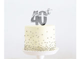 Silver Metal Cake Topper - 40th