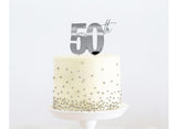 Silver Metal Cake Topper - 50th