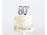 Silver Metal Cake Topper - 80th