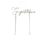 Silver Metal Cake Topper - Congratulations