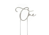 Silver Metal Cake Topper - One