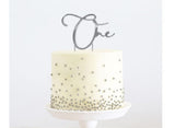 Silver Metal Cake Topper - One