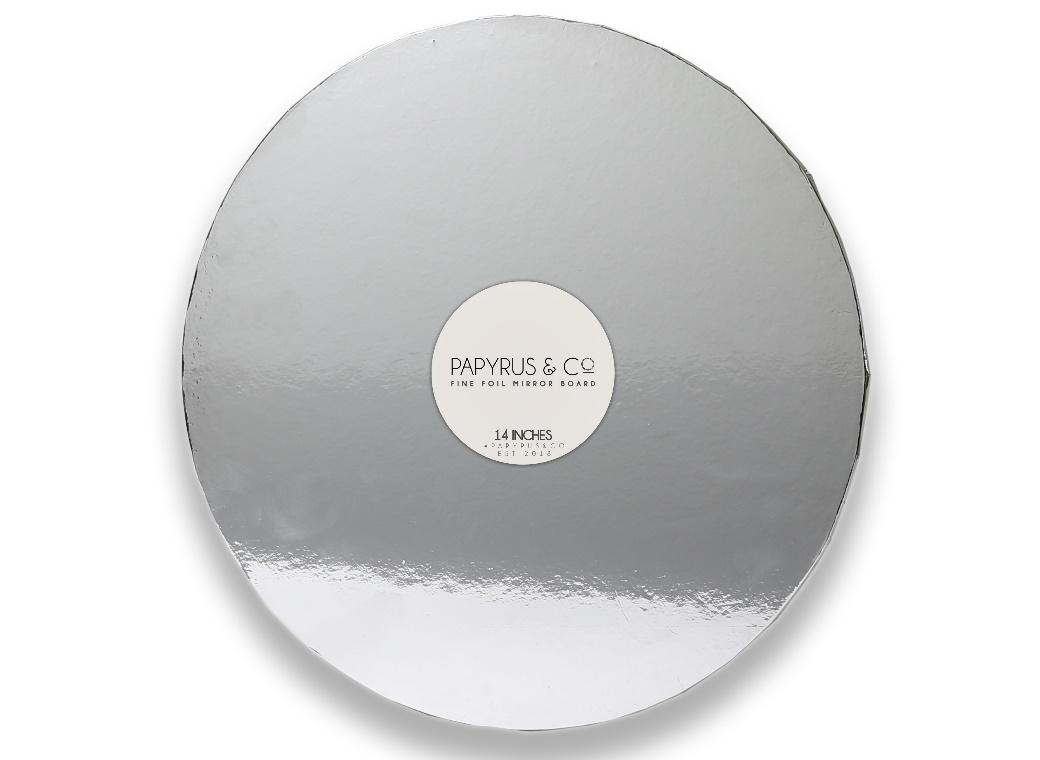 Silver Mirror Masonite Cake Board Round 14"