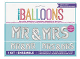 Balloon Banner Kit - Silver Mr & Mrs