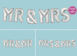 Balloon Banner Kit - Silver Mr & Mrs