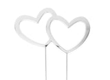 Silver Plated Cake Topper - Double Hearts