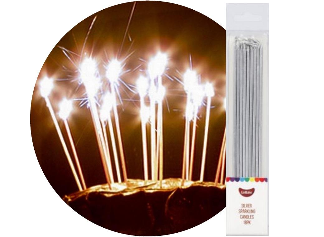 Sparkling Candles 18pk Silver