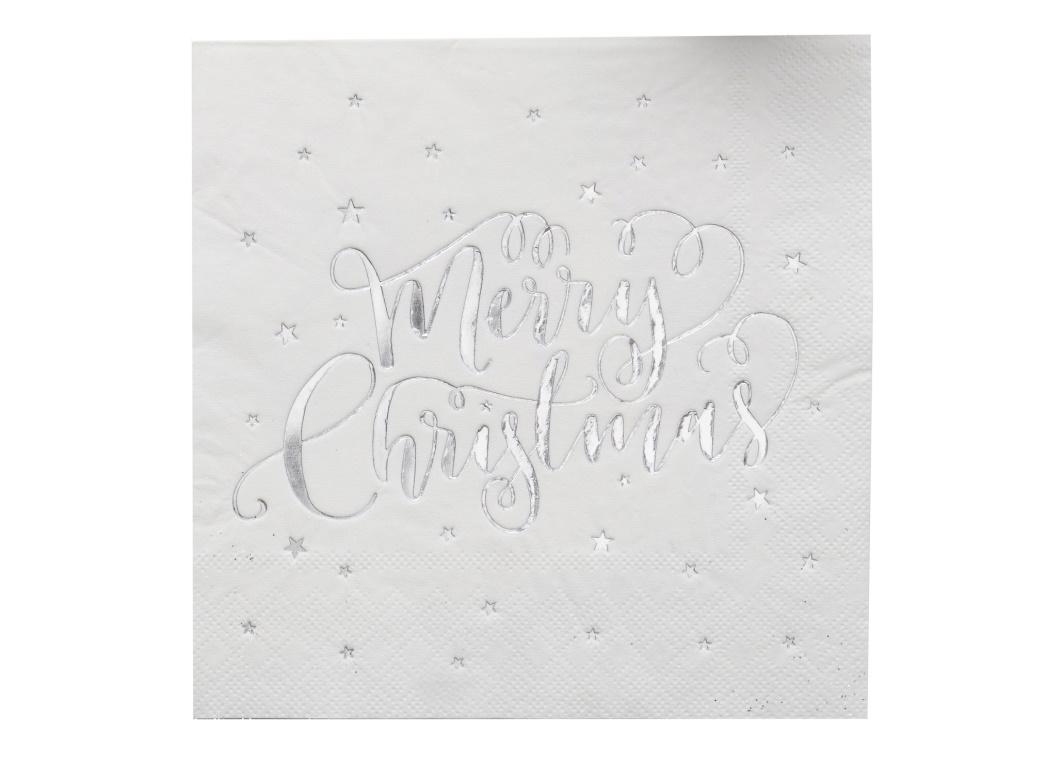 Silver Star Christmas Napkins 16pk