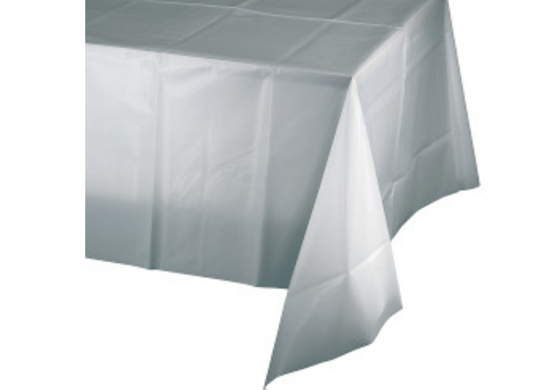 Silver Plastic Table Cloth