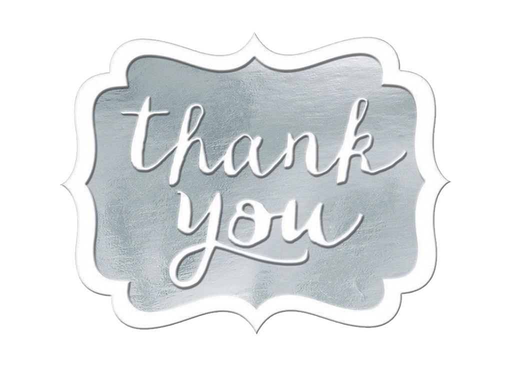 Thank You Stickers 50pk - Silver