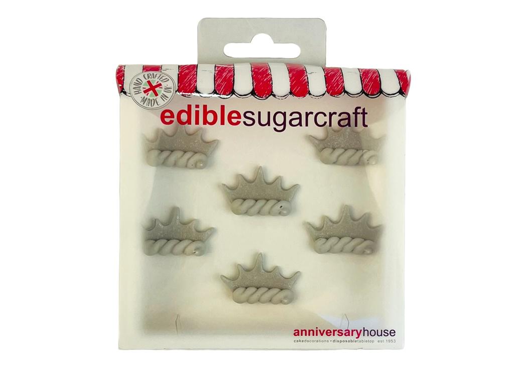 Silver Tiara Sugarcraft Toppers 6pk