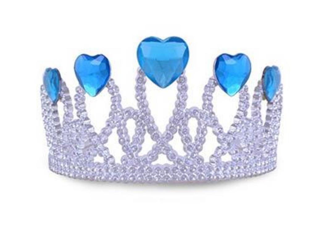 Silver Tiara with 5 Heart Gems