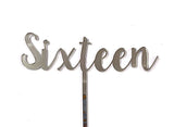 Sixteen Cake Topper - Silver Mirror