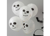 Skull Paint Halloween Balloons 5pk