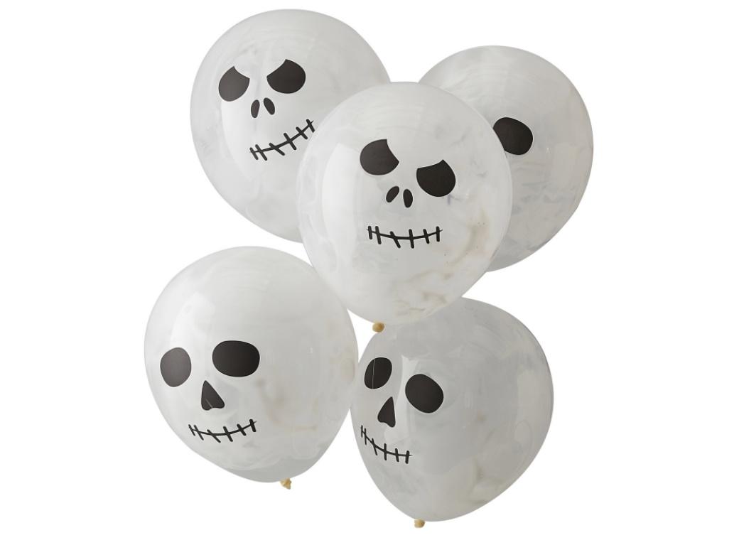 Skull Paint Halloween Balloons 5pk