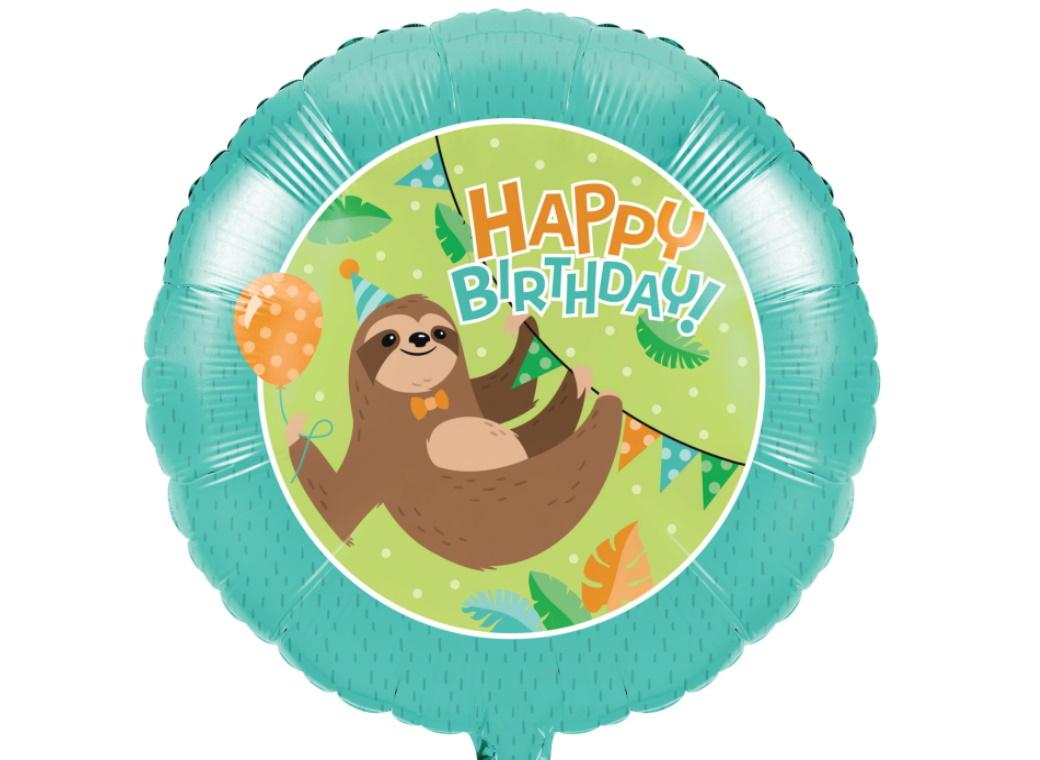 Sloth Party Foil Balloon