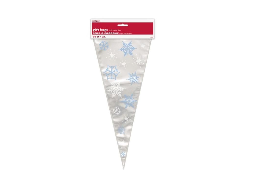 Snowflake Cone Treat Bags - 20pk