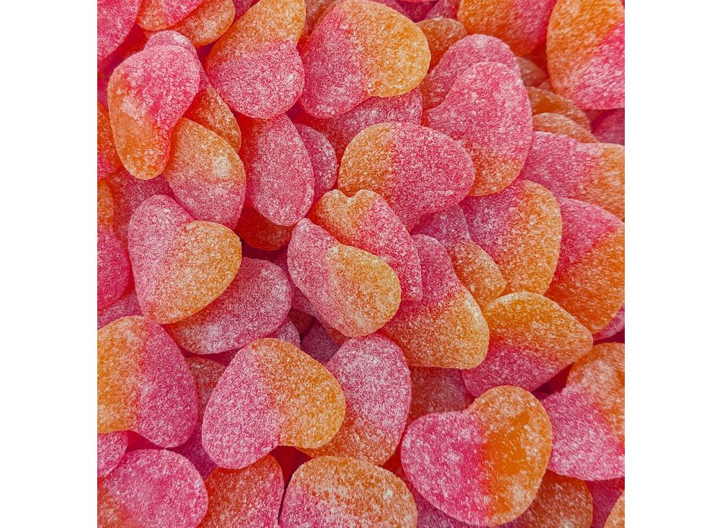 Sour Peach Hearts Lollies