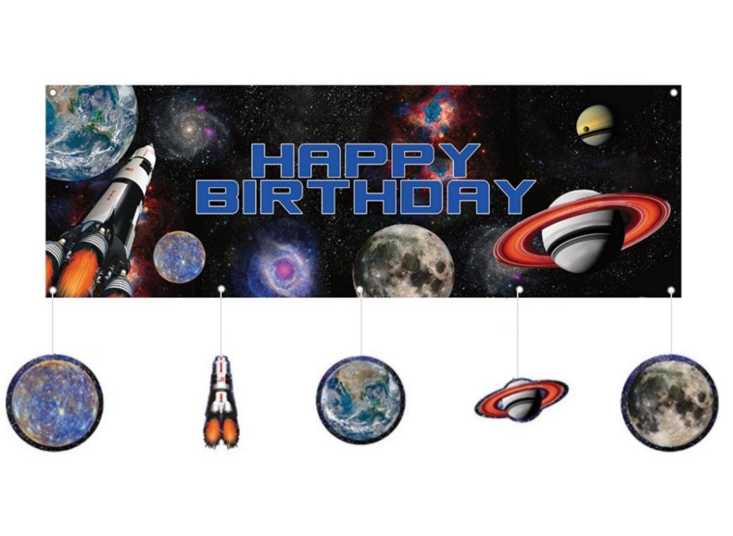 Space Blast Giant Party Banner