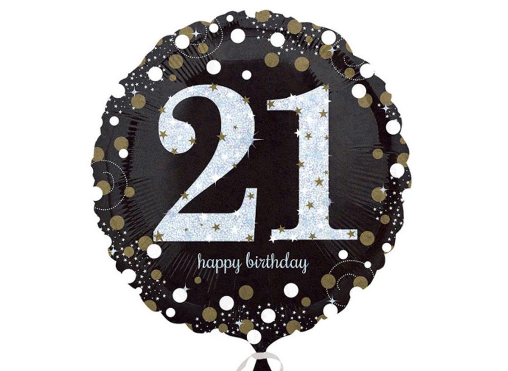 Sparkling 21st Birthday Foil Balloon