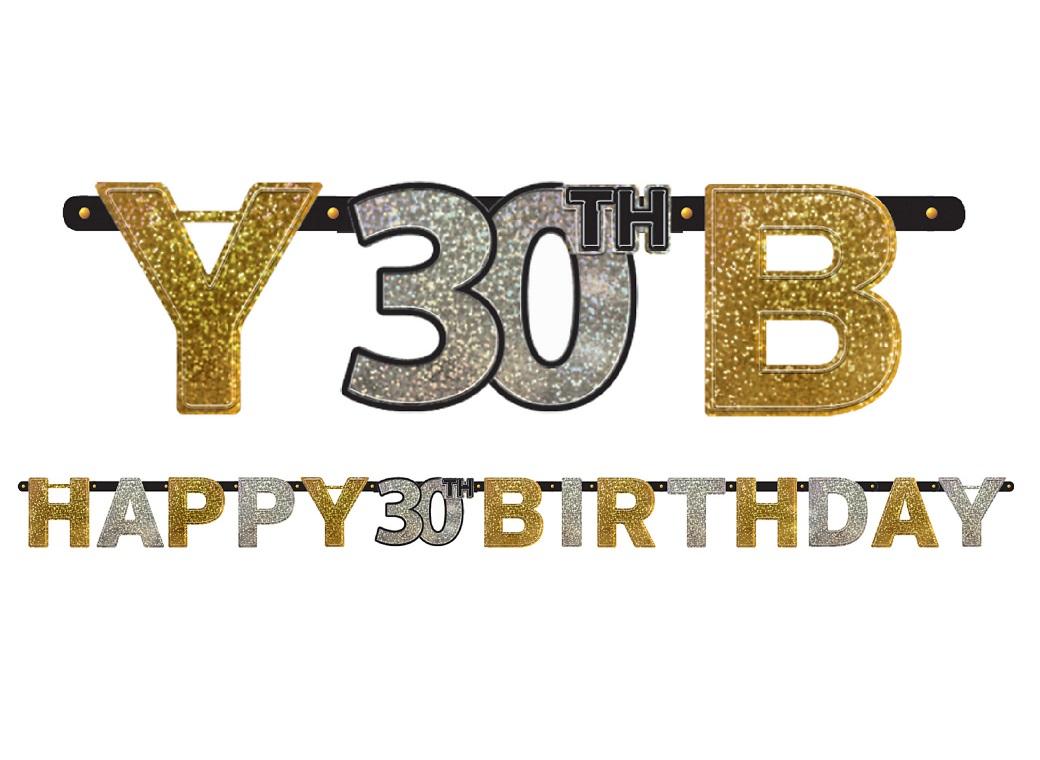 Sparkling 30th Birthday Banner