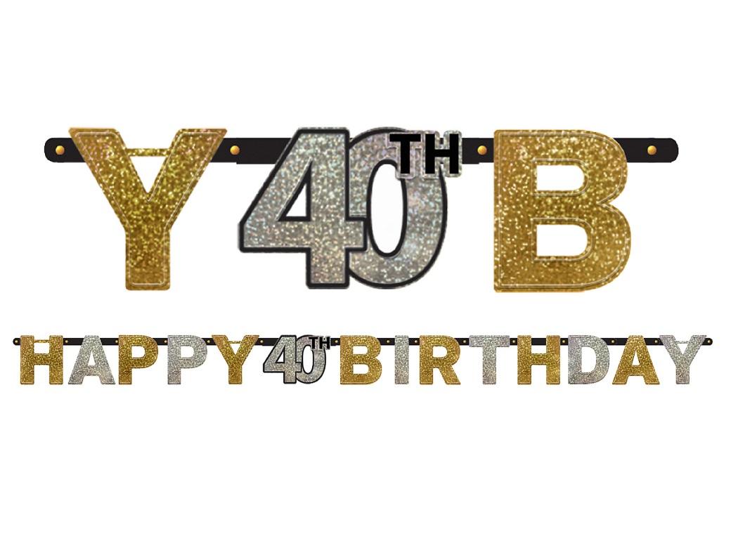 Sparkling 40th Birthday Banner