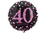 Sparkling Pink 40th Birthday Foil Balloon