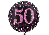 Sparkling Pink 50th Birthday Foil Balloon