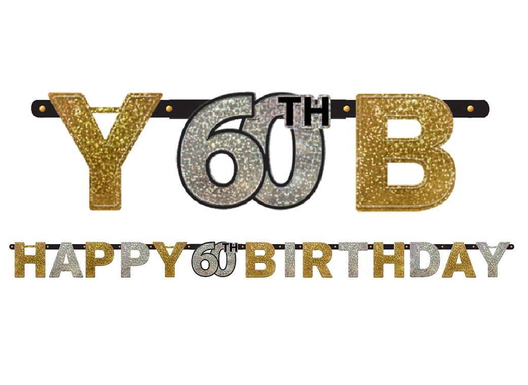 Sparkling 60th Birthday Banner