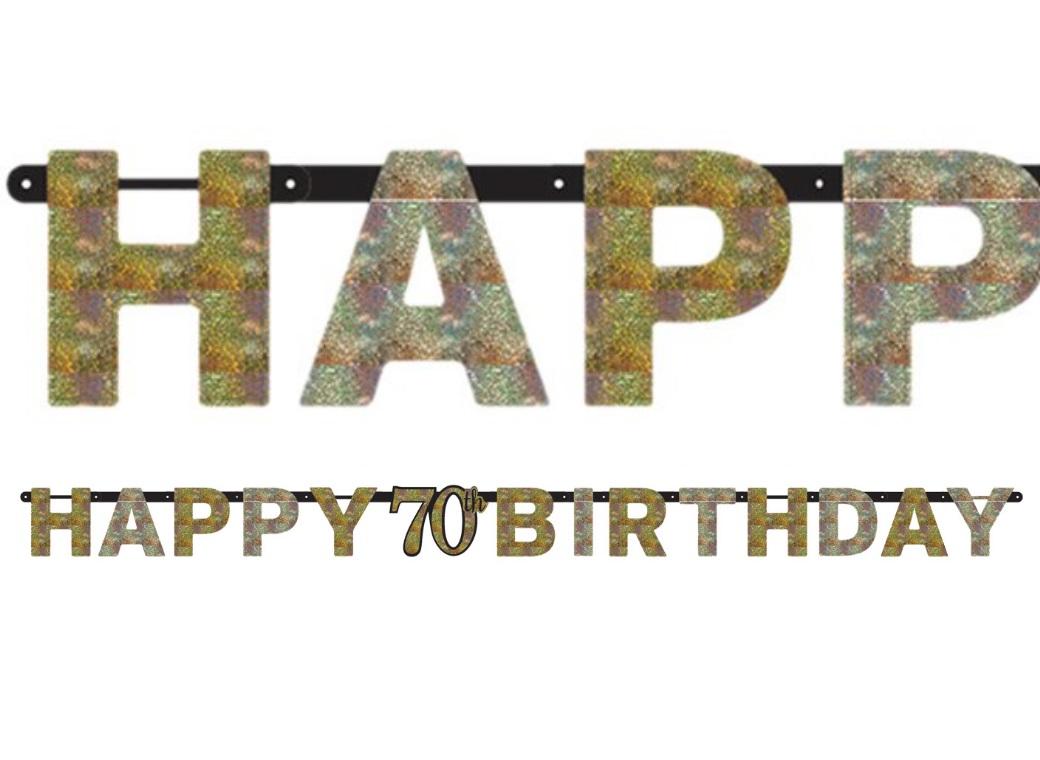 Sparkling 70th Birthday Banner