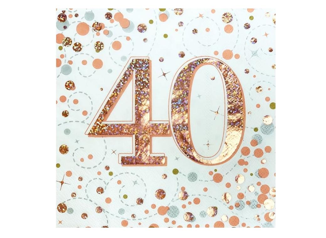 Sparkling Fizz 40th Napkins 16pk