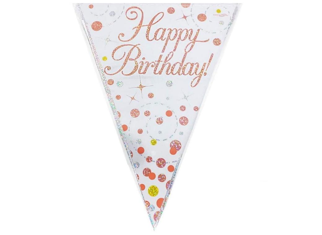 Sparkling Fizz Bunting Flags - Happy Birthday