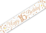 Sparkling Fizz Happy 16th Birthday Banner